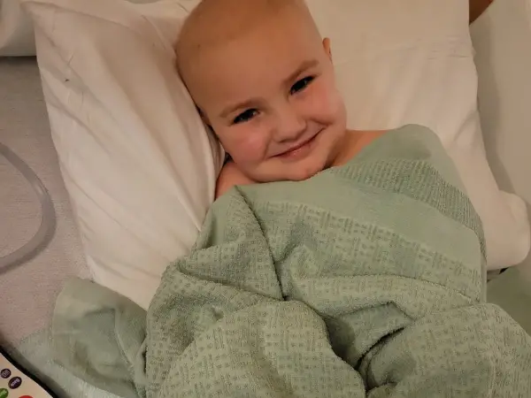 Lucas after his bone marrow transplant