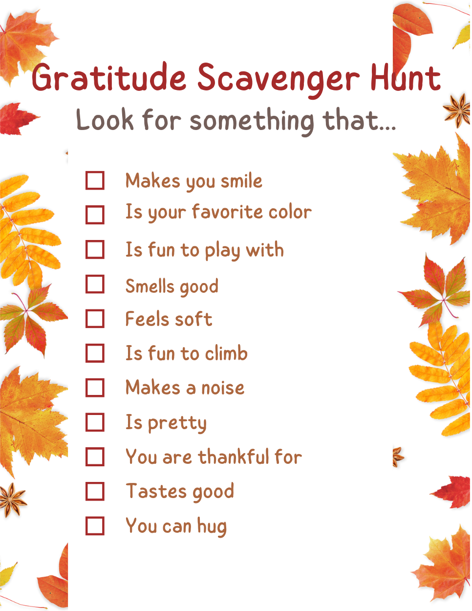 Gratitude Scavenger Hunt