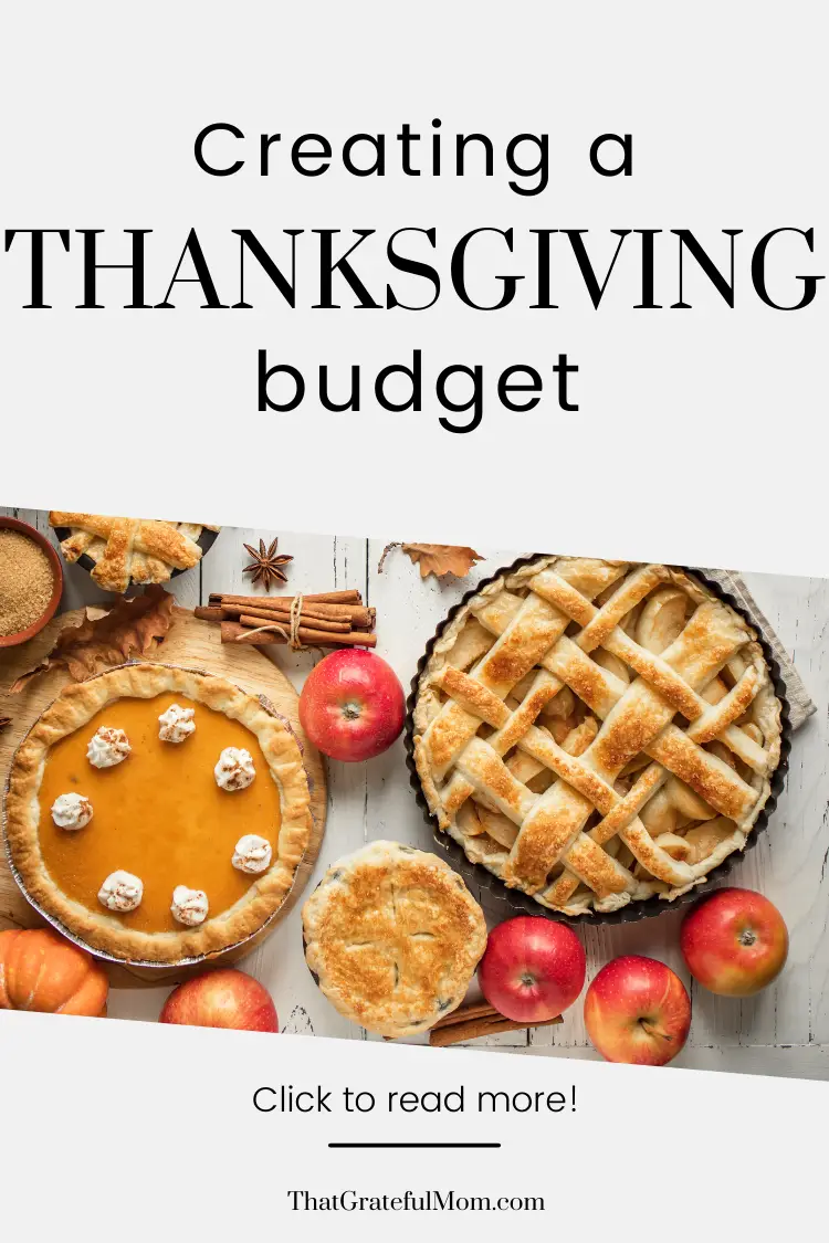 Creating a thanksgiving budget
