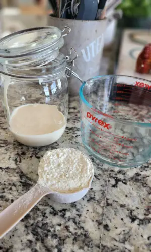 sourdough starter with flour and water used in my best sourdough recipe.