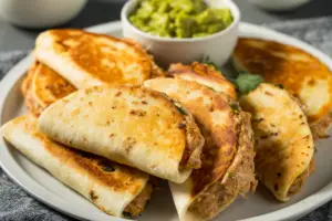 homemade chicken quesadillas used in a menu plan featuring Large Family Dinner Ideas.