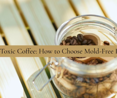 non-toxic coffee beans in a glass jar